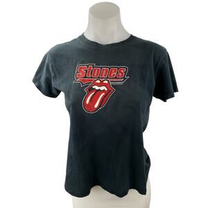 Anthill Rockware Women's Black Rolling Stone Band Concert Tour T Shirt Tee Top S